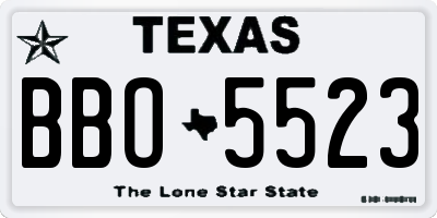 TX license plate BBO5523