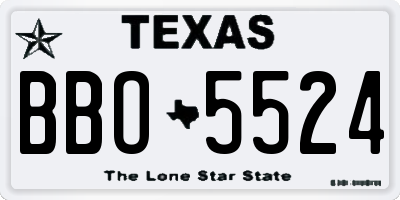 TX license plate BBO5524