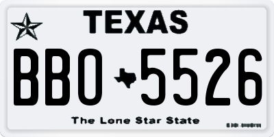TX license plate BBO5526