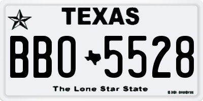 TX license plate BBO5528