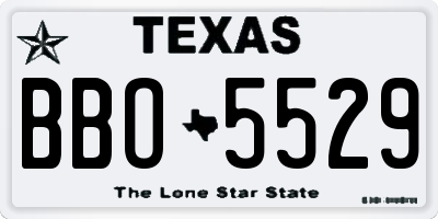 TX license plate BBO5529