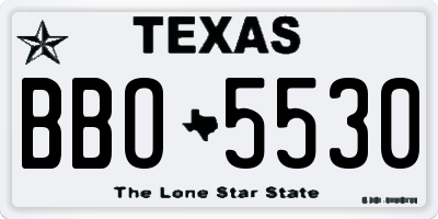 TX license plate BBO5530