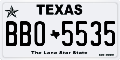 TX license plate BBO5535