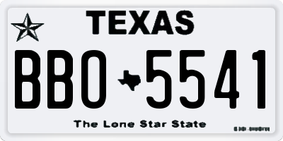 TX license plate BBO5541