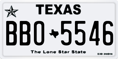 TX license plate BBO5546