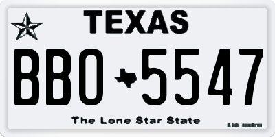 TX license plate BBO5547