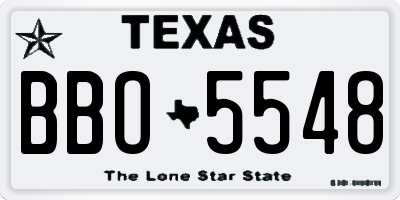 TX license plate BBO5548