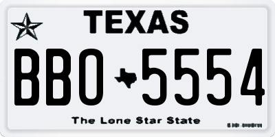 TX license plate BBO5554