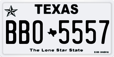 TX license plate BBO5557