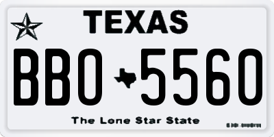 TX license plate BBO5560