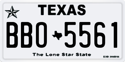 TX license plate BBO5561
