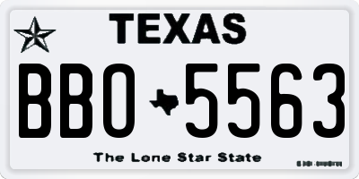 TX license plate BBO5563