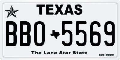 TX license plate BBO5569