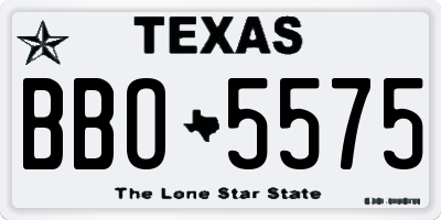 TX license plate BBO5575