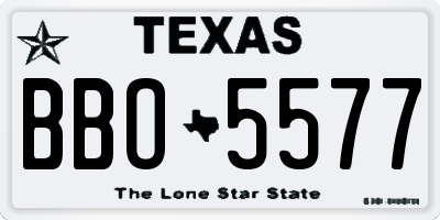 TX license plate BBO5577