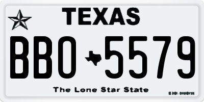 TX license plate BBO5579