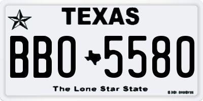 TX license plate BBO5580