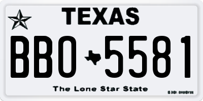 TX license plate BBO5581