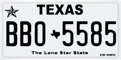 TX license plate BBO5585