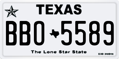 TX license plate BBO5589
