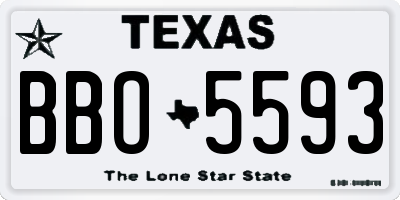 TX license plate BBO5593