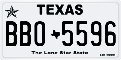 TX license plate BBO5596
