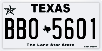 TX license plate BBO5601