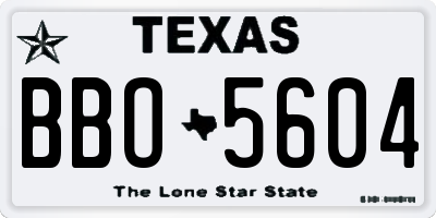 TX license plate BBO5604