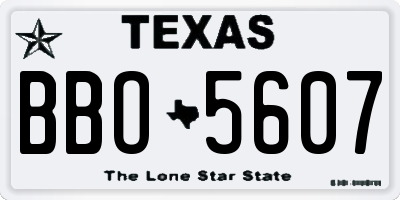 TX license plate BBO5607