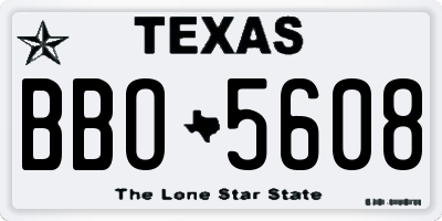 TX license plate BBO5608