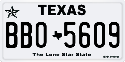 TX license plate BBO5609
