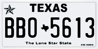 TX license plate BBO5613