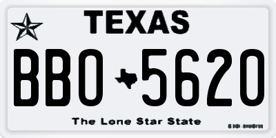 TX license plate BBO5620