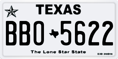 TX license plate BBO5622