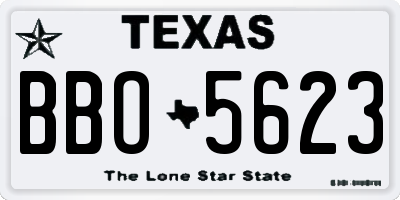 TX license plate BBO5623