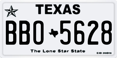 TX license plate BBO5628