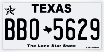 TX license plate BBO5629
