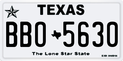 TX license plate BBO5630