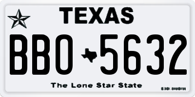 TX license plate BBO5632