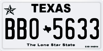 TX license plate BBO5633