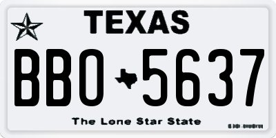 TX license plate BBO5637