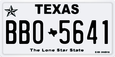 TX license plate BBO5641