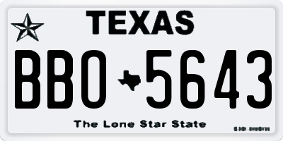 TX license plate BBO5643