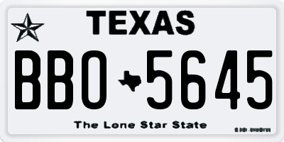 TX license plate BBO5645
