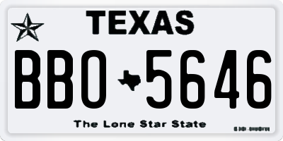 TX license plate BBO5646