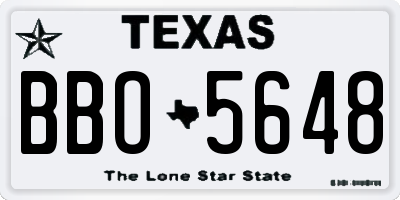 TX license plate BBO5648