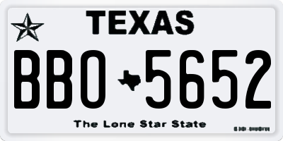 TX license plate BBO5652
