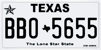 TX license plate BBO5655
