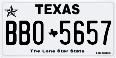 TX license plate BBO5657