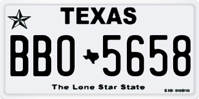 TX license plate BBO5658